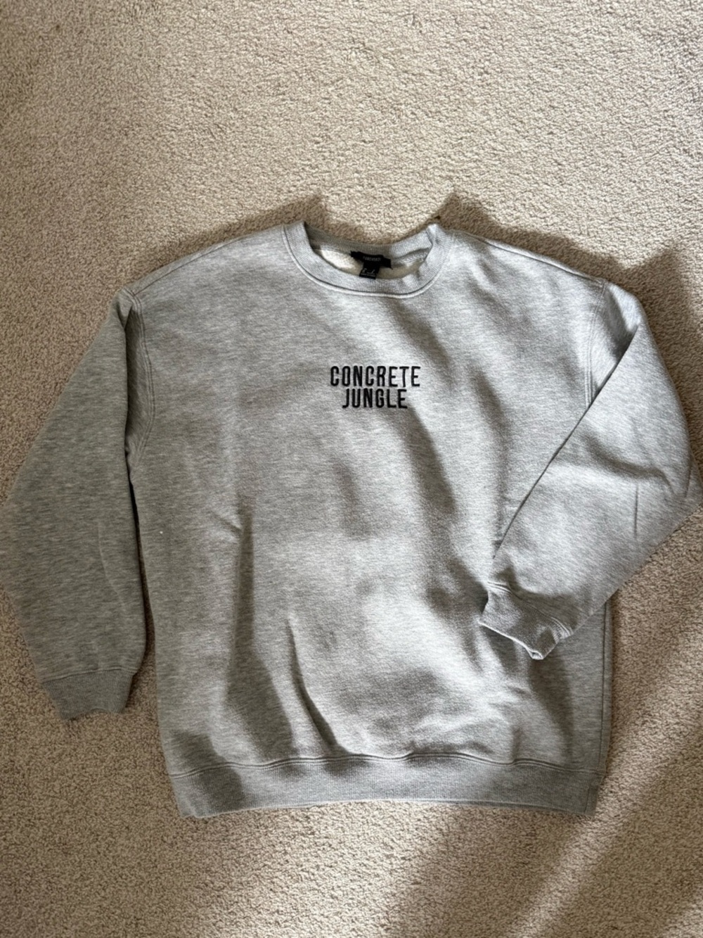 Forever 21 Heather Gray 'Concrete Jungle' Crewneck Sweatshirt